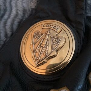 Gucci Black Satchel with Gucci Embroidered Hysteria Handbag